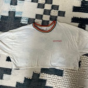 Medium creamy white crop with rainbow details. Spiritual gangster